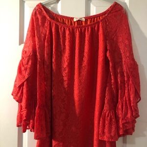 Mid length coral dress